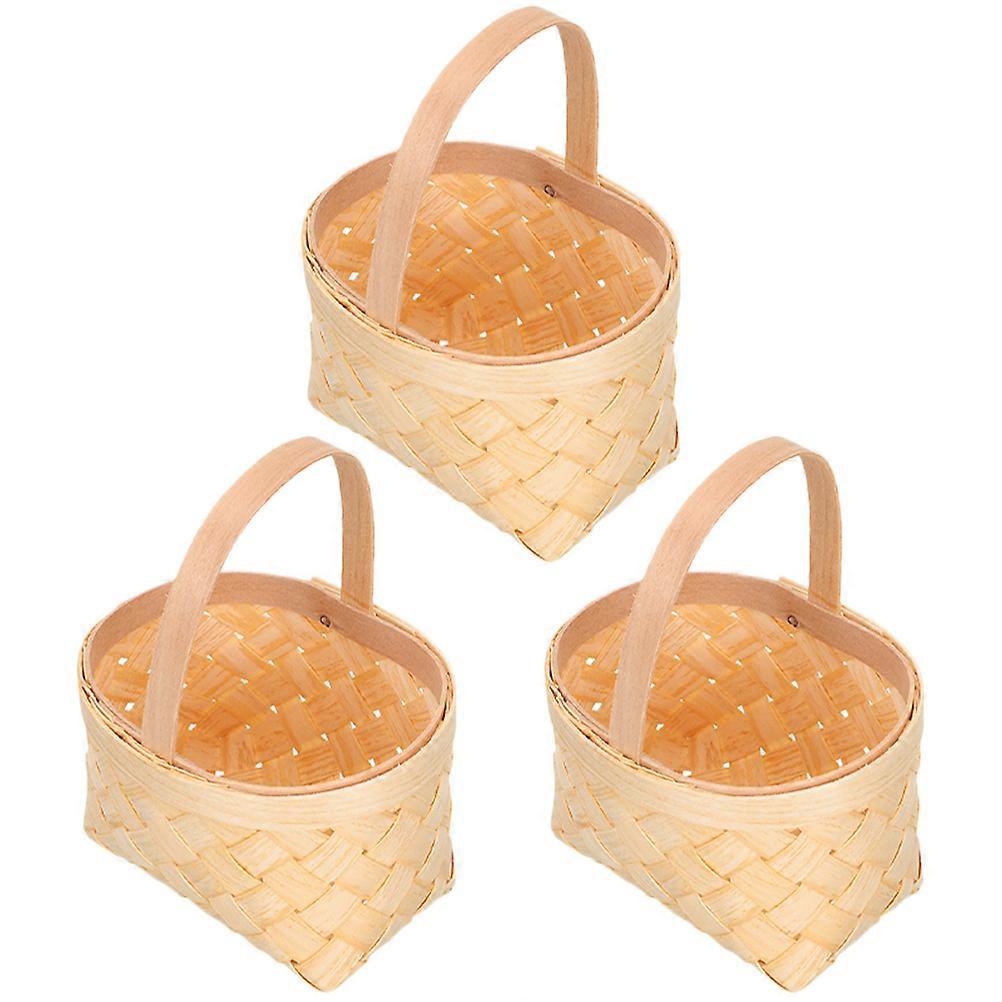 3pcs Handheld Mini Candy Baskets, Woven Treat Baskets for Storing Chocolates, Cookies, Party Favors, Celebrations and Events