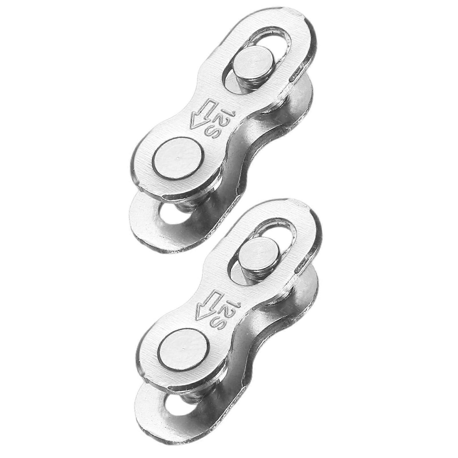 2 Pieces Bicycle Missing Links 12 Speed Reusable Steel Chain Connector for Bike