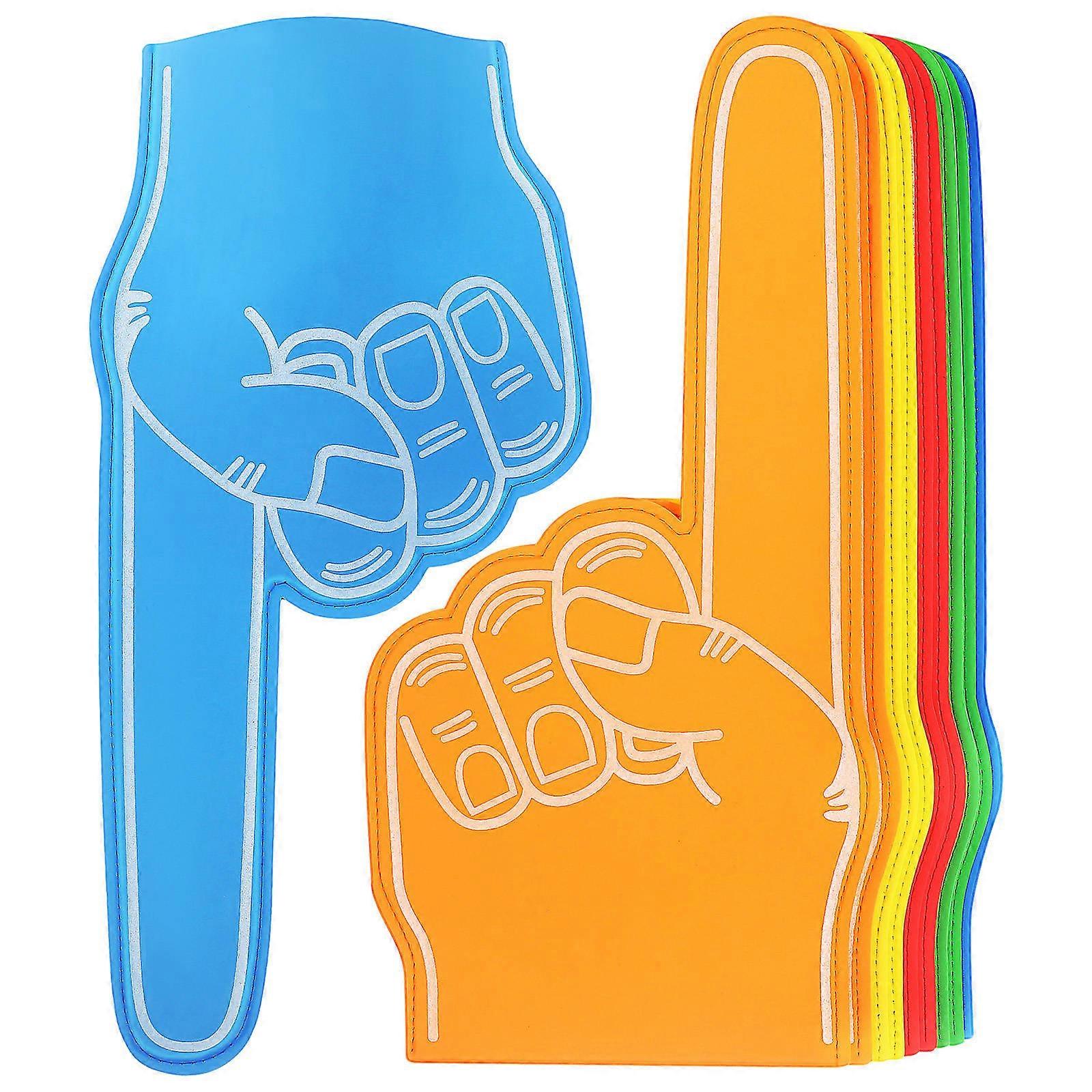 Here's a polished product description based on your input:
**10pcs Giant Foam Fingers – Multi Colored Cheering Props for Sports Events**
Show