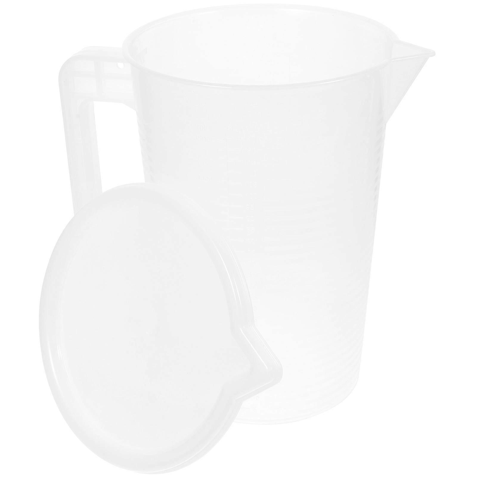 Fluid Measuring Cup with Lid for Home Use 24.8X24.4cm Capacity 3500ML Heat Resistant Plastic Material 1Set