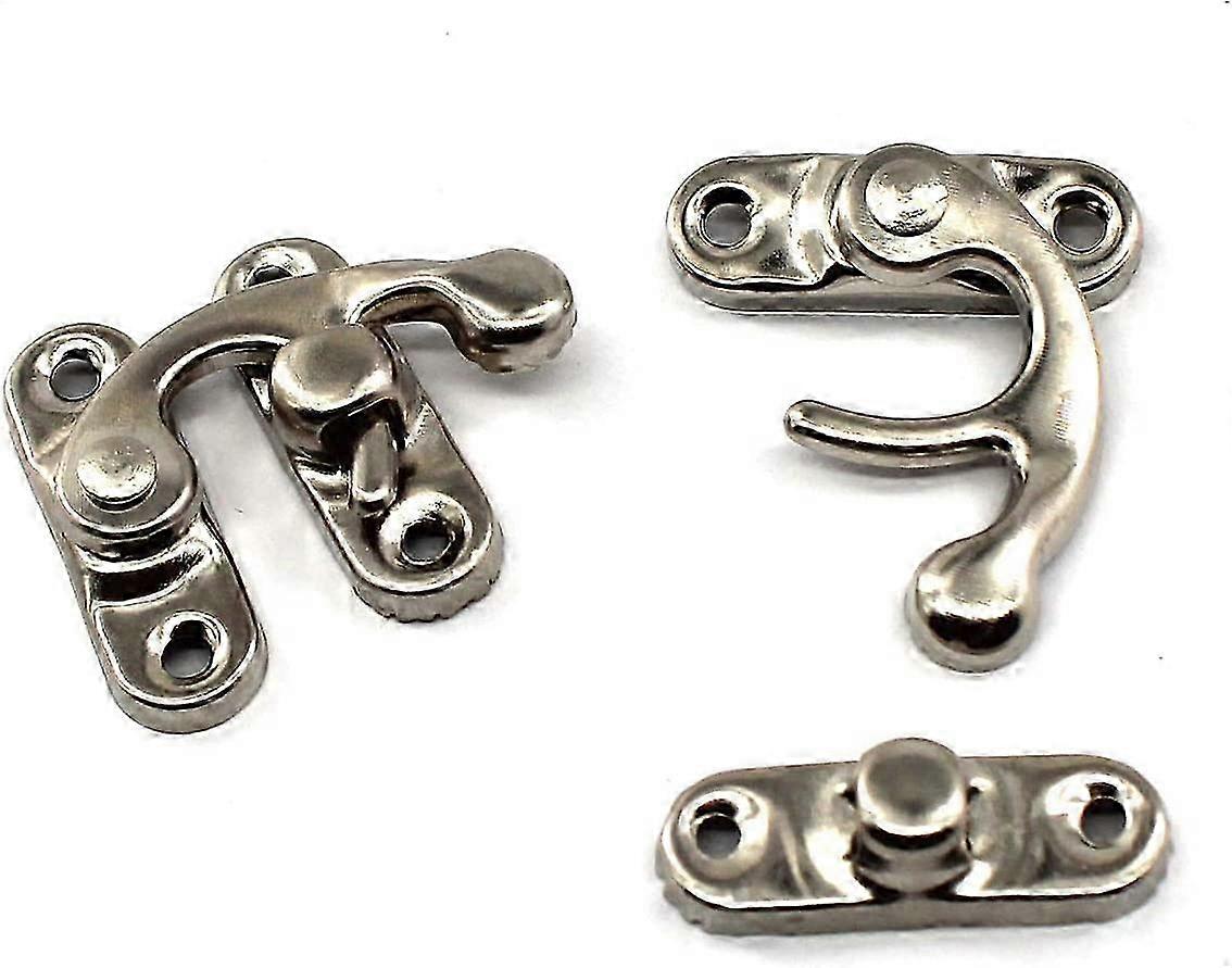 Set of 20 Vintage Style Nickel-Plated Latches Featuring a Straight Swing Arm Designed for Various Applications