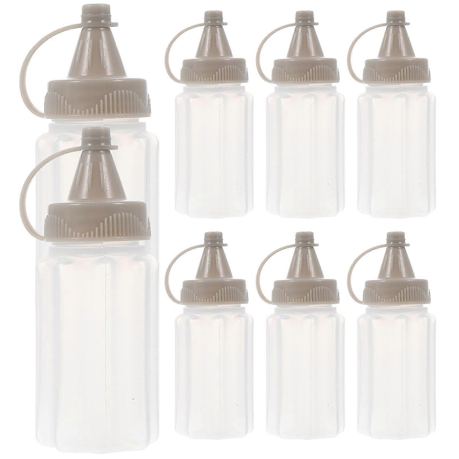 8pcs Squeezing Bottles Plastic Salad Dressing Bottles Kitchen Gadgets