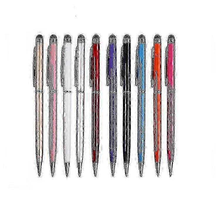 10pcs Capactive Touch Screen Ballpoint Pen With Stylus Soft Touch 2 In 1 Stylus Ball Pen