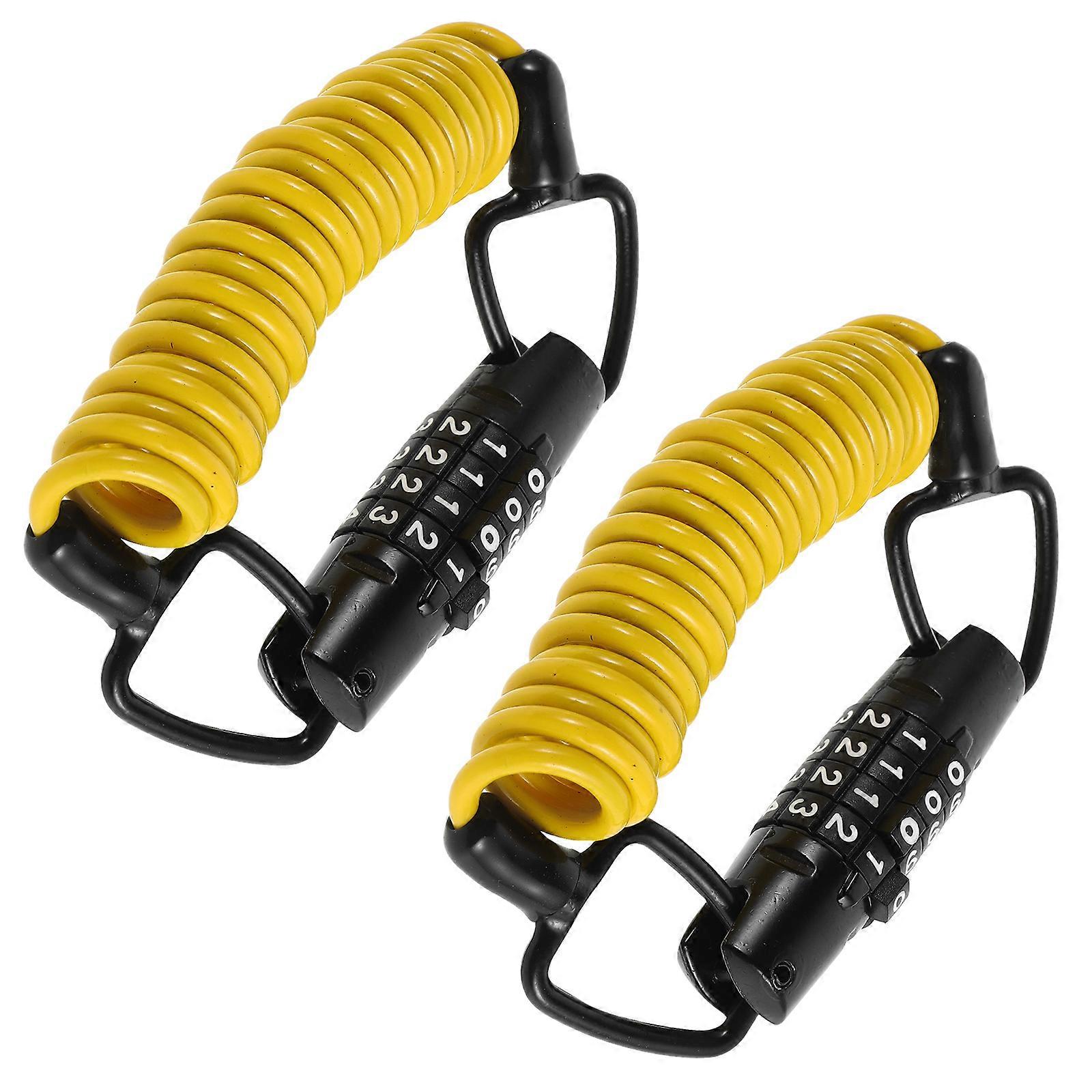 Bicycle Lock Cable Motorcycle Helmet Anti-Theft Security Lock for Outdoor Use 2Pcs