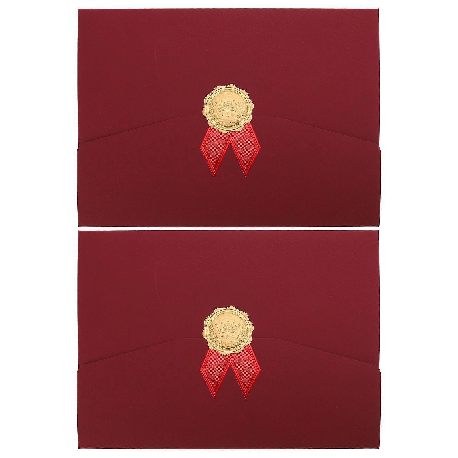 Hard Cover Certificate Award Display Folder Cardstock For Professionals Office Use 2Pcs