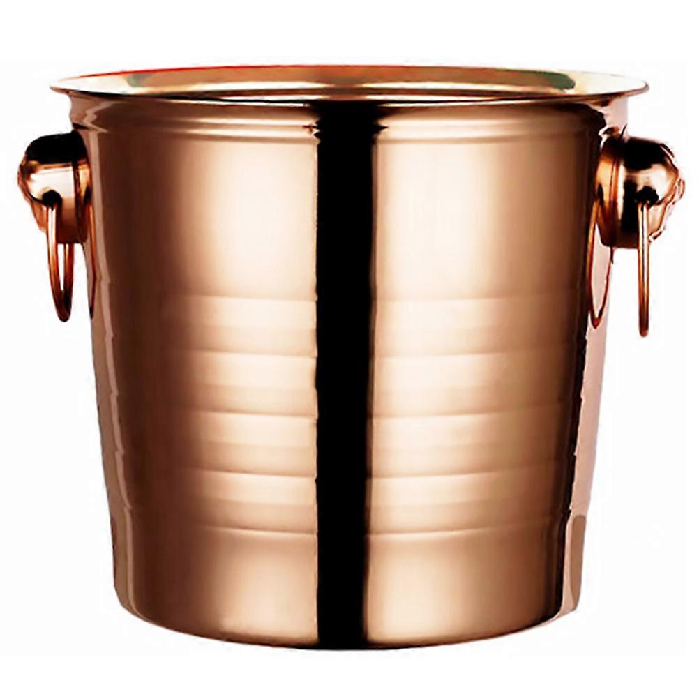Beverage Ice Bucket Stainless Steel Container Cooling Holder For Party 26X26X23.5CM Rose Gold 1Set