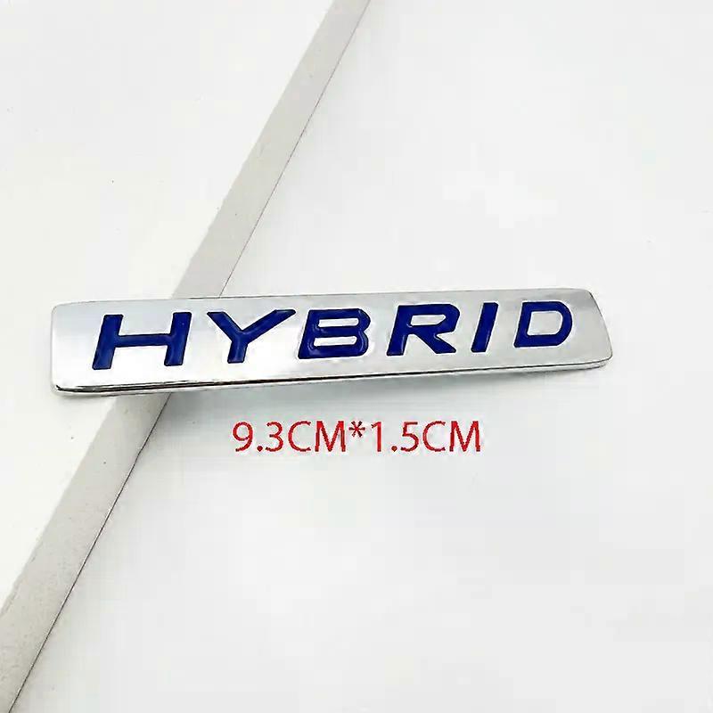 3D Metal HYBRID Car Rear Bumper Trunk Letter Badge Front Door Side Sticker Emblem Compatible With All hybrid Versions Of Cars