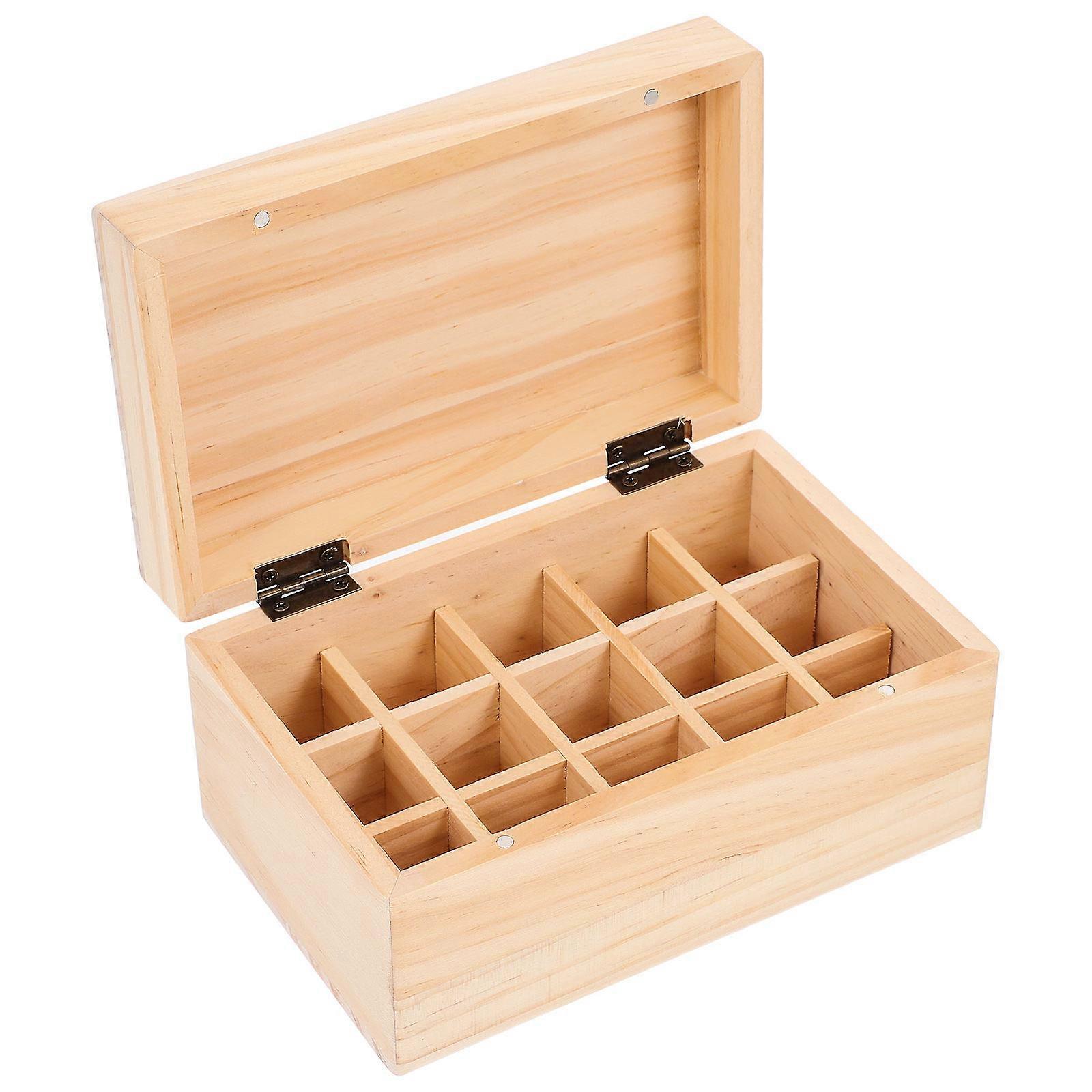 Essential Oil Bottle Box Essential Oil Storage Box Desktop Organization Storage Wood Rectangular 1Pack