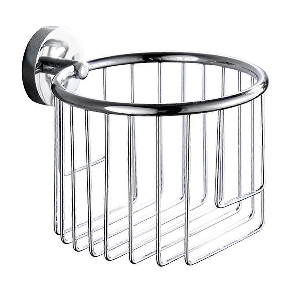 1pc Wall Mounted Toilet Tissue Box Silver No Punching Paper Container