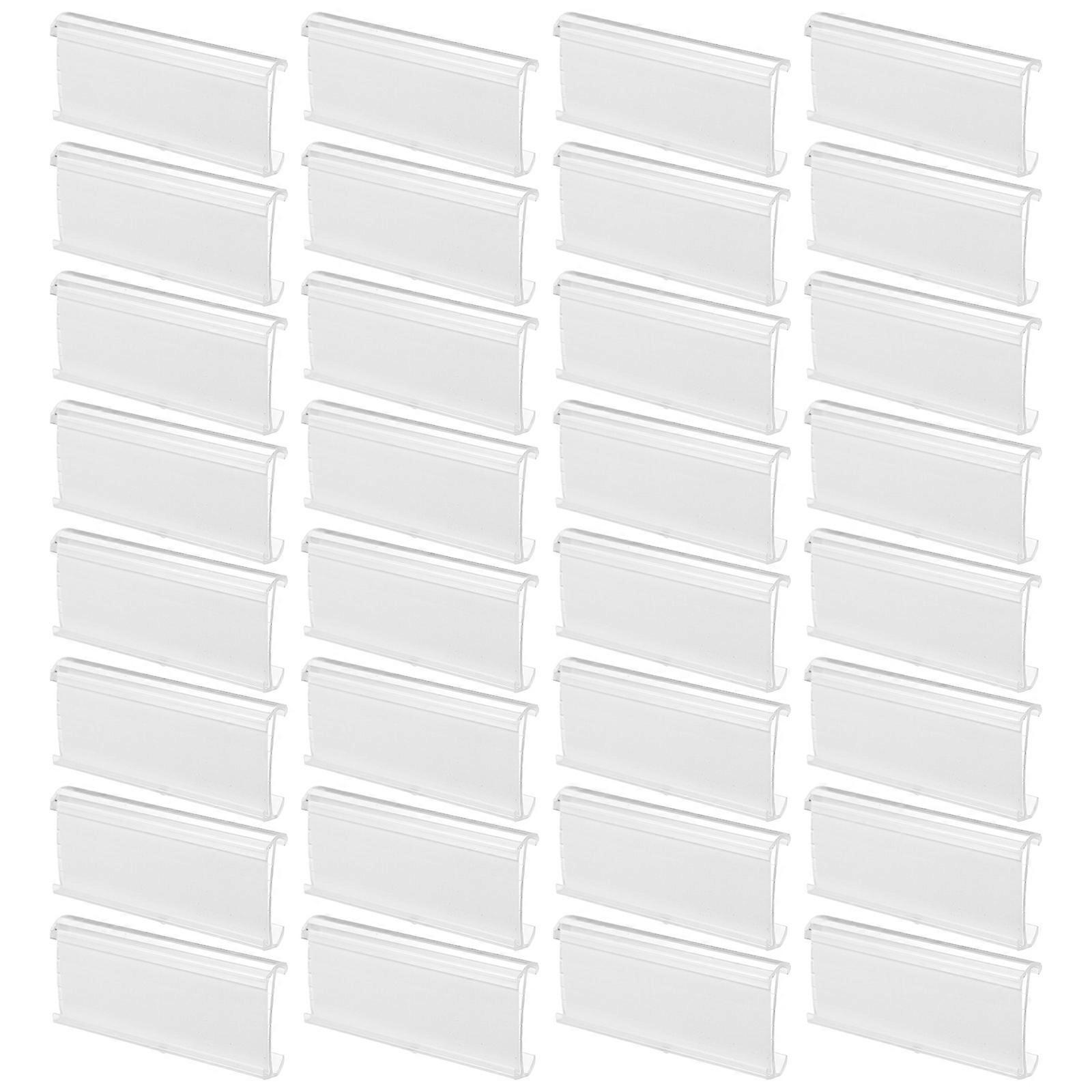 Merchandise Sign Display Holders Clear Label Holders Transparent Price Tag Holder Stable to Shelves 50Set