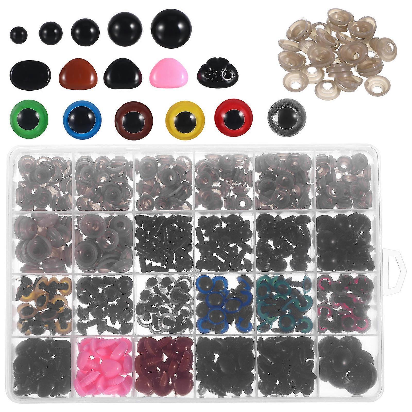 Button Eyes For Crochet Plastic Safety Crochet Eyes Assorted Color Round Shape 600Pcs