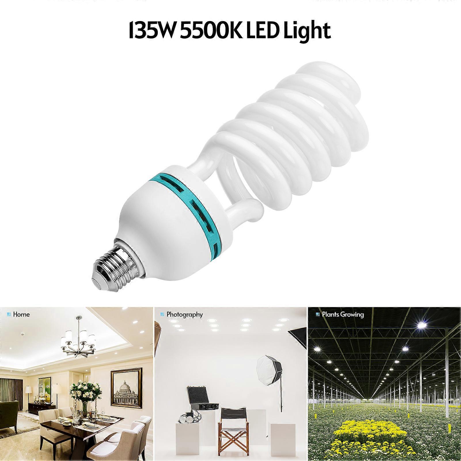 Andoer 135W 5500K Daylight CRI90 Spiral Fluorescent Bulb E27 Base Energy Saving for Photo Studio Video Lighting