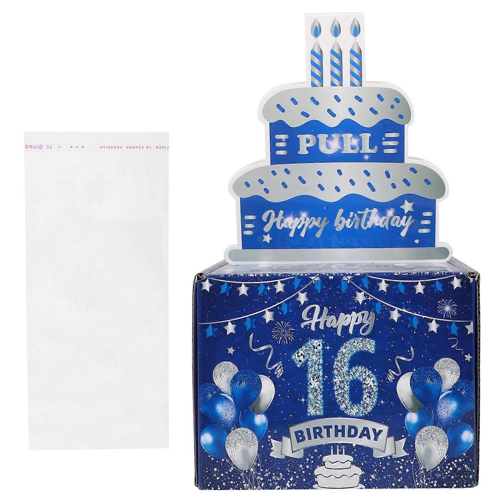 Money Box Surprise Mechanism Rectangular Design Blue Color 1Set