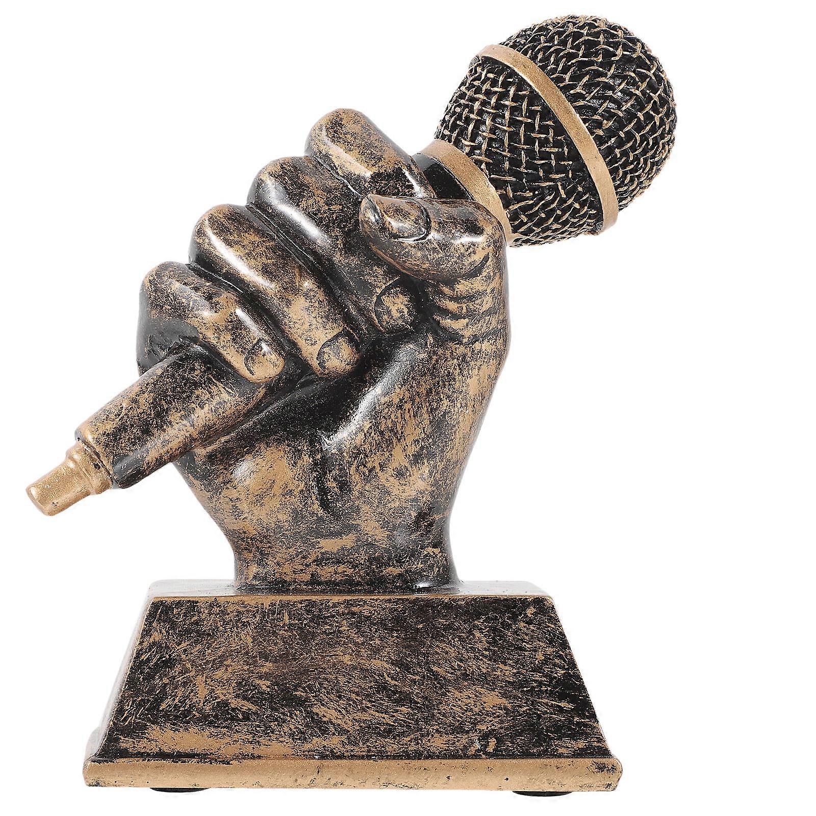 Microphone Ornaments Microphone Trophy Award Resin Home Decoration High Hardness Multi 1Pack