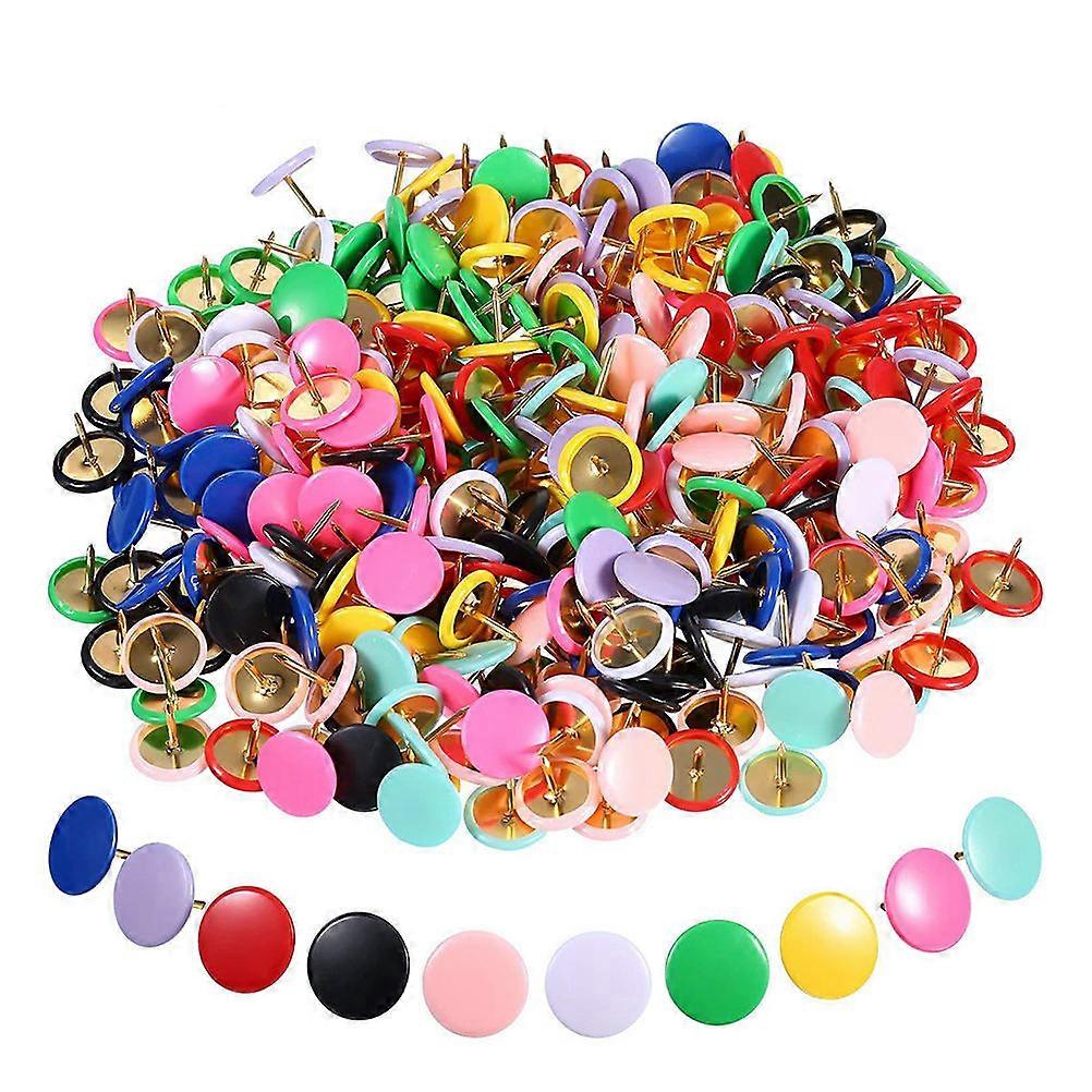 300pcs Flat Head Thumb Tacks for Cork Boards – Round Push Pins for Office, School, Home Use – Easy Insert & Remove for Posters, DIY Crafts, Bulletin