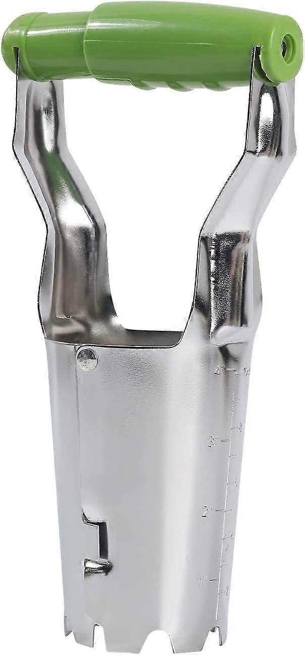 Bulb Planter with Depth Markers Grass Plugger ToolPlant Transplanting Machine Automatic Soil Release for Digging/Refilling Hole