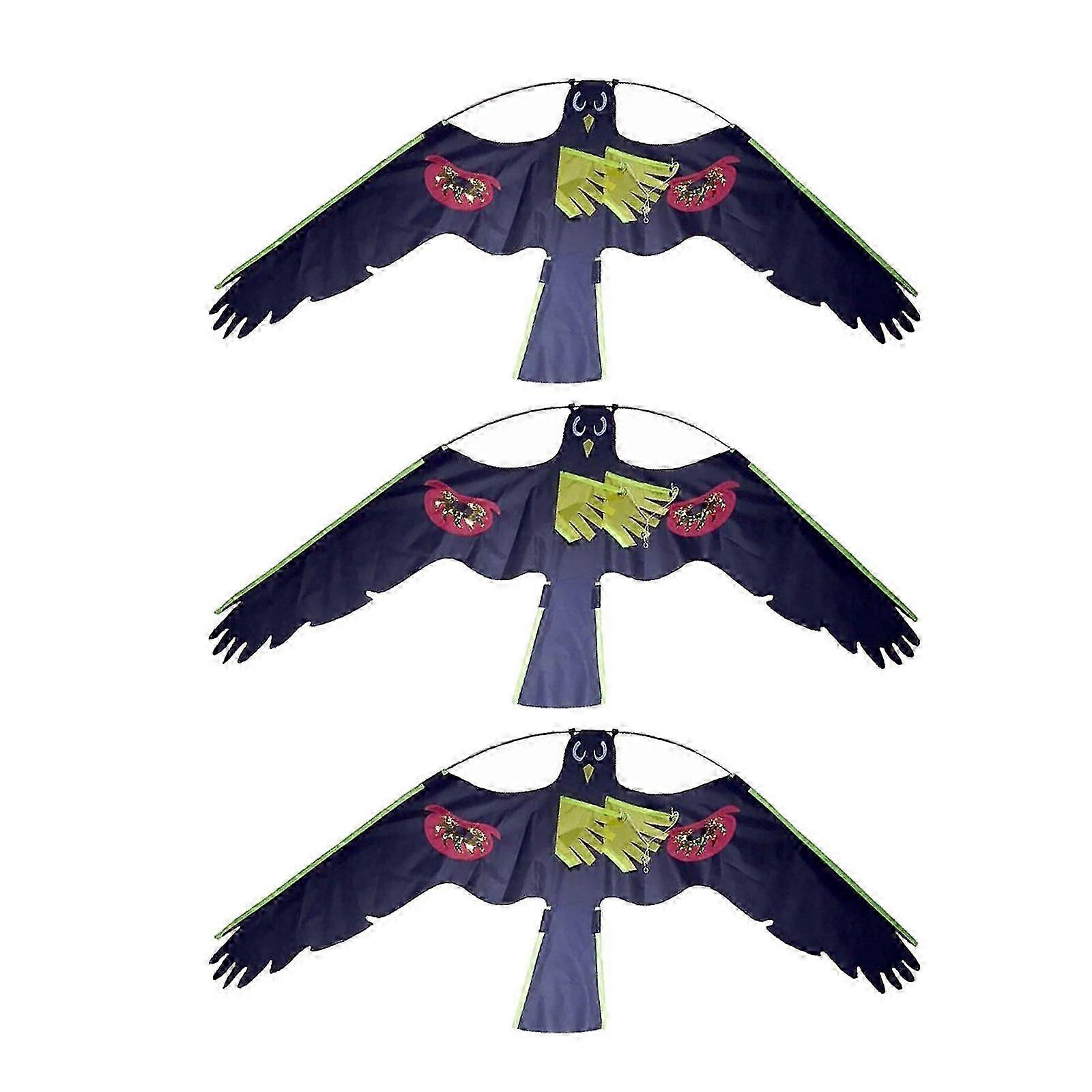 3pcs Large Flying Hawk Kite Bird Repeller Pigeon Decoy Weed Pest Control