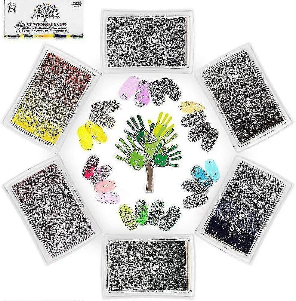 24 لون الحبر لوحة مجموعة، بصمة الحبر لوحة غير سامة قابل للغسل الحبر ختم الوسادة