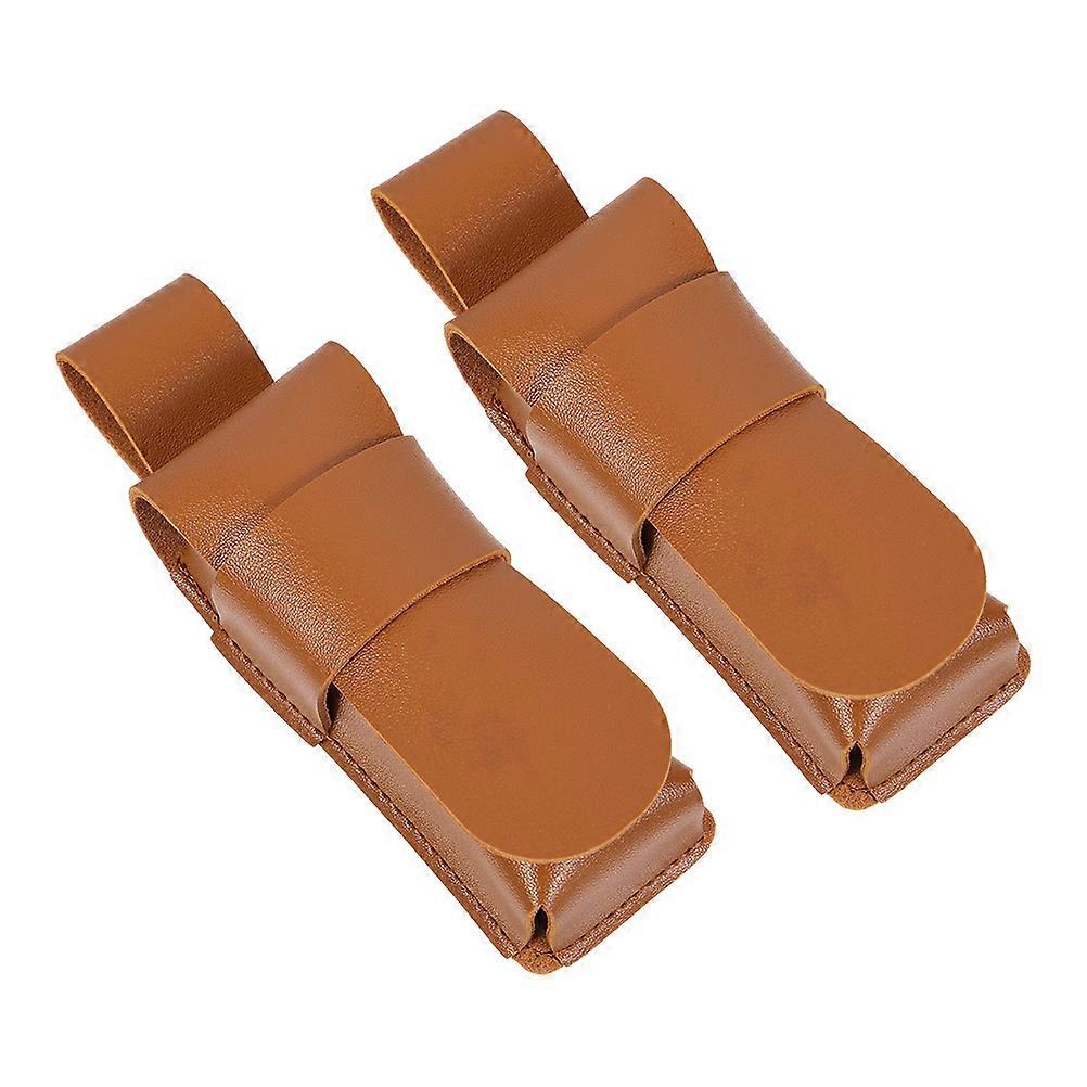 Harmonica Accessoires Sac Harmonica pour la pratique de la musique Portant Marron 13.00X4.00X3.50CM 2Pcs