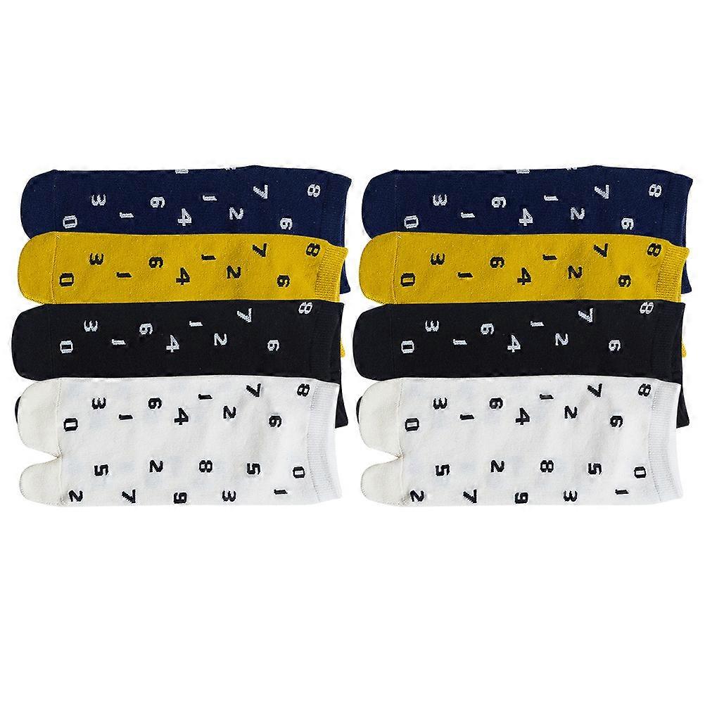 Women's Toe Socks Creative Cotton Two-Toe Stockings Comfortable Summer Socks Assorted Color Split Toe Design 4 Pairs