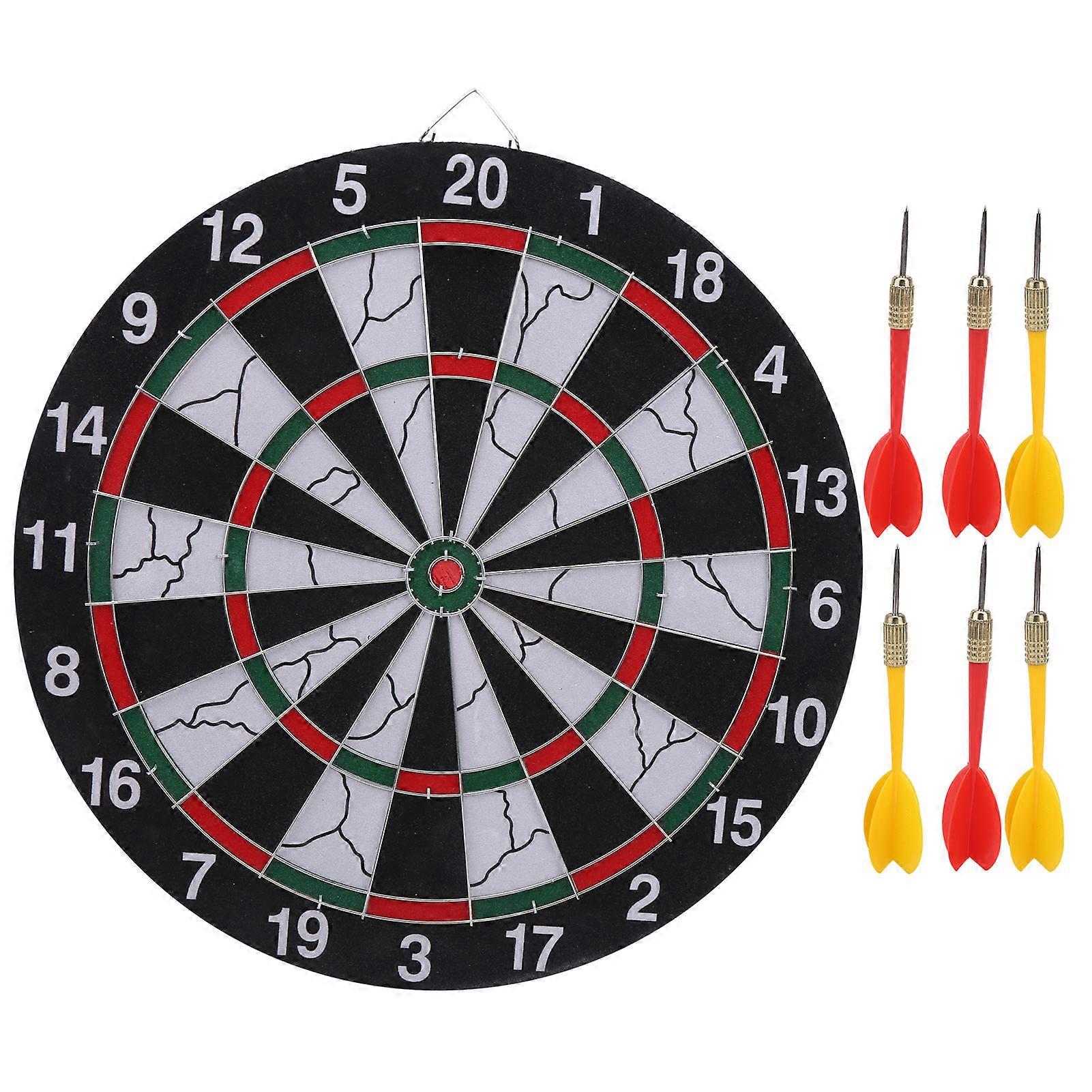 Cible de fléchettes portable de 15 pouces d'épaisseur, floquée sur deux côtés, accessoire de compétition domestique