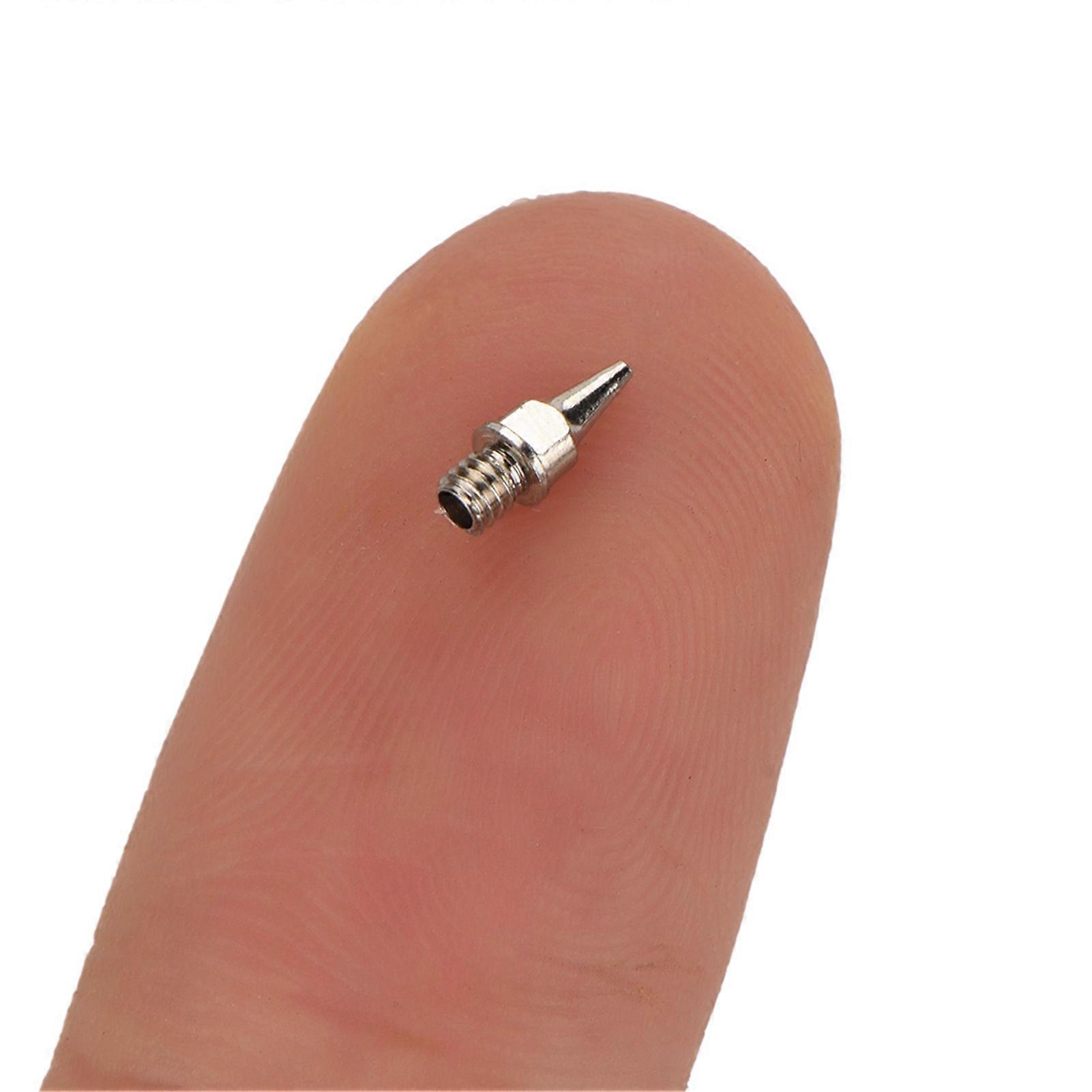 5pcs Copper Airbrush Nozzles 0.3mm Gravity Feed Silver Set