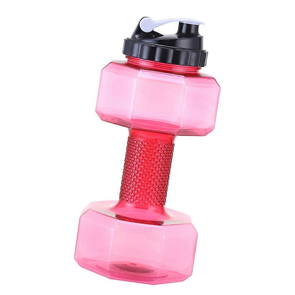 Sports Water Bottle Dumbbell Shape For Muscle Exercise Red Color 1Pcs