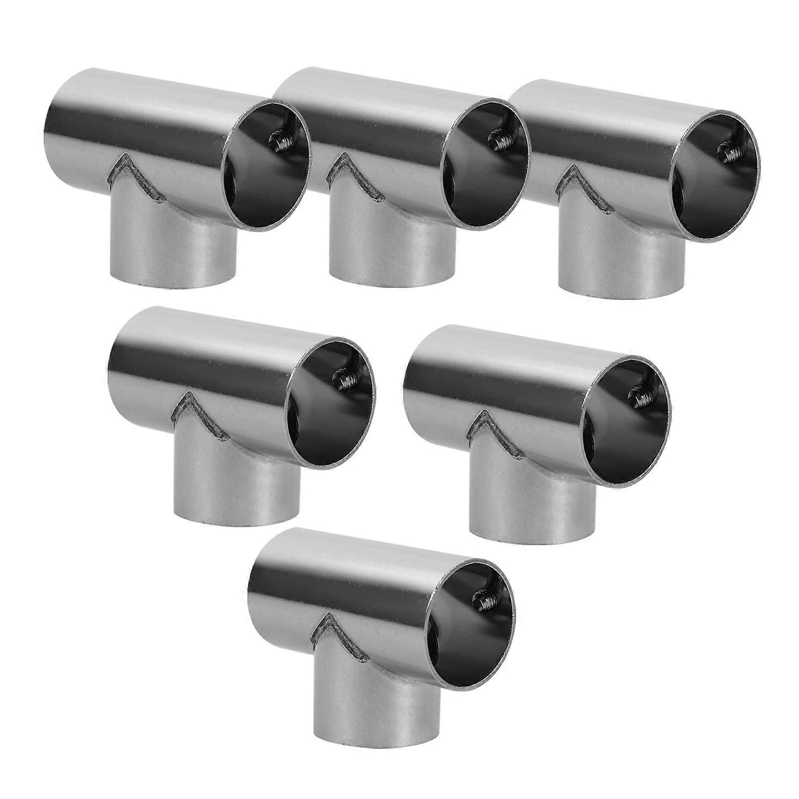 6 Pcs Stainless Steel Way Fittings Clamp For Pipes Easy Install Connector For Sheds Shelves And More High Strength Structure Versatile Repair