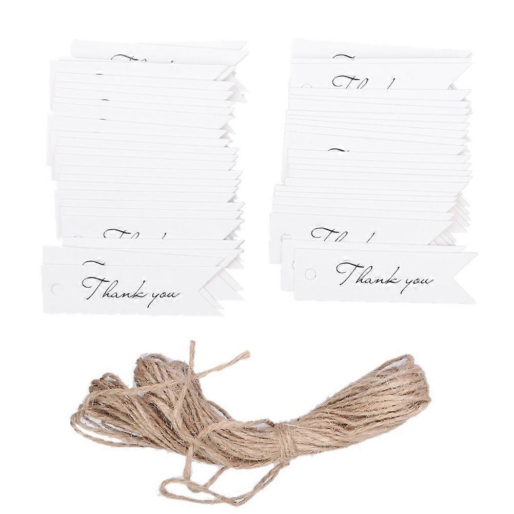 Wedding Favor Tags Kraft Paper Style Binding Thank You Note * 2cm 100Pcs