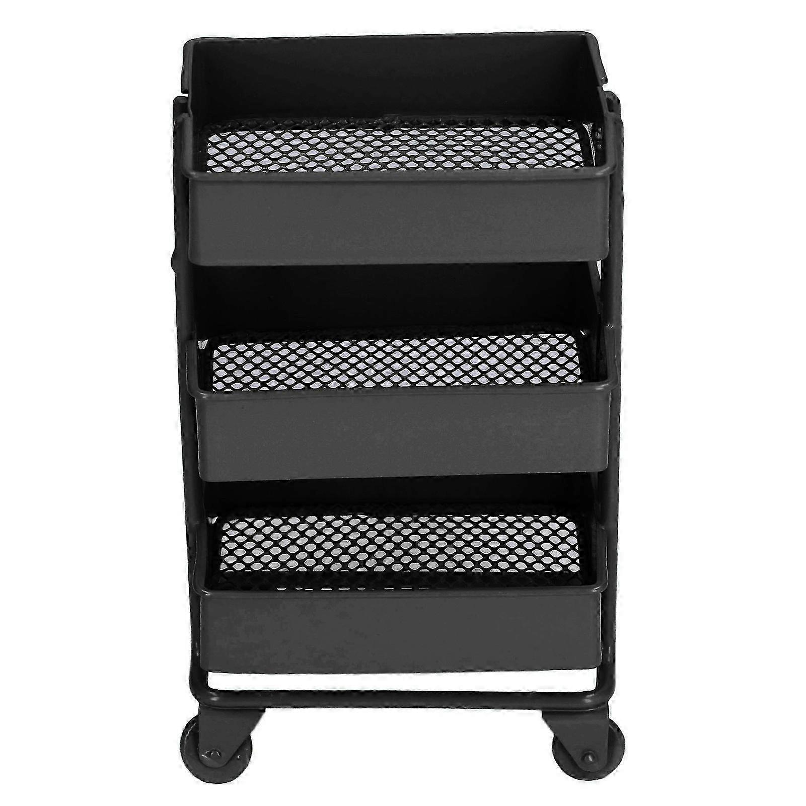 3-Tier Dollhouse Storage Rack with Movable Wheels 1:12 Scale