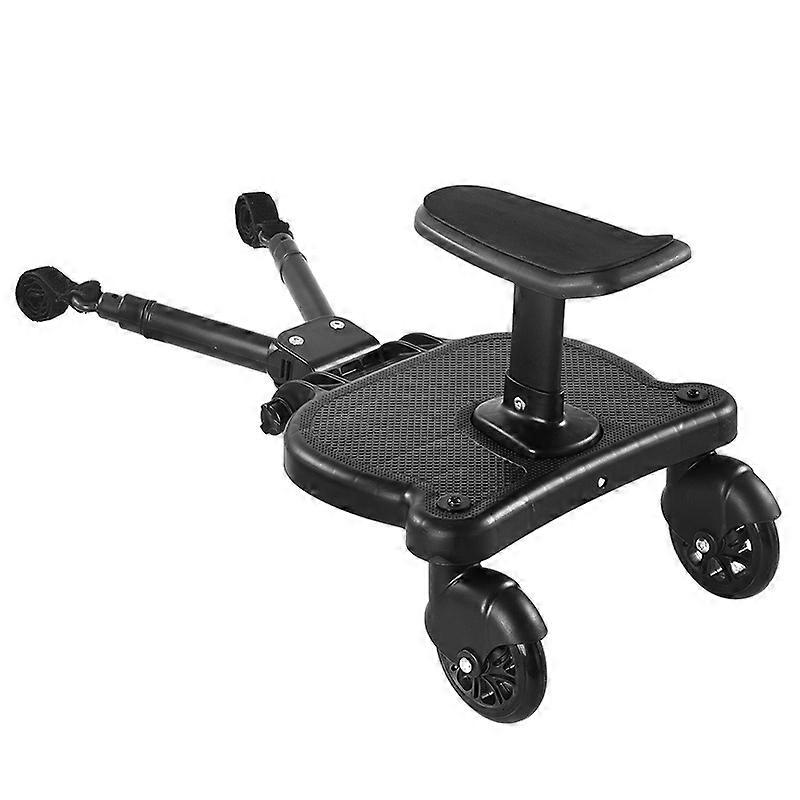 Two-in-one trolley auxiliary pedal second child travel baby good helper twin stroller hangs small tail car Common Type Black English Instructions