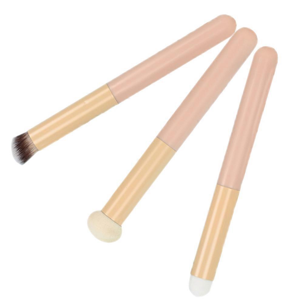 فرشاة خافي عيوب صغيرة فرشاة إسفنجة ماكياج تطبيق مكياج محمول لون متنوع تشطيب طبيعي 3 قطع
