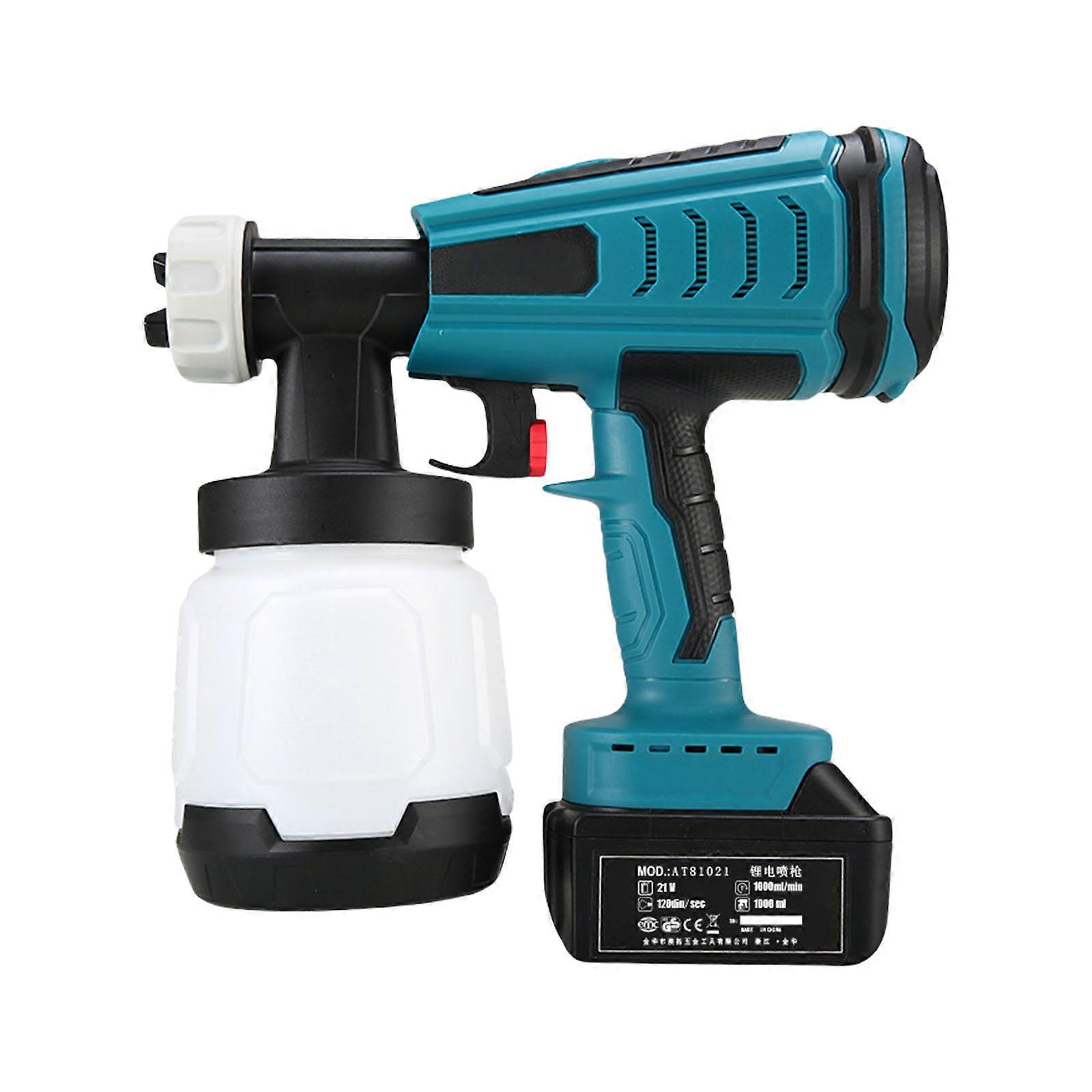 Cordless Paint Sprayer Brushless Motor Rechargeable Battery Adjustable 3 Sprays Settings Ergonomic Design For Painting Multicolor