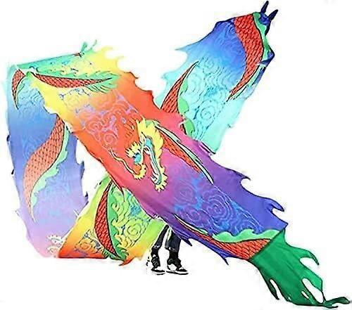 Fitness Toy 3D Colorful Dragon Band Streamer, Ribbon Streamer, Twirl and Shake, Ribbon Toy for Kids, Beginner Outdoor Park Toy for Children (12m/39ft)
