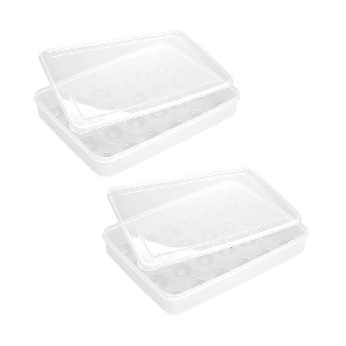 Easy Deviled Eggs Made Simple, 2 Clear Stackable Egg Holders with Lid for 48 Eggs, Dishwasher Safe