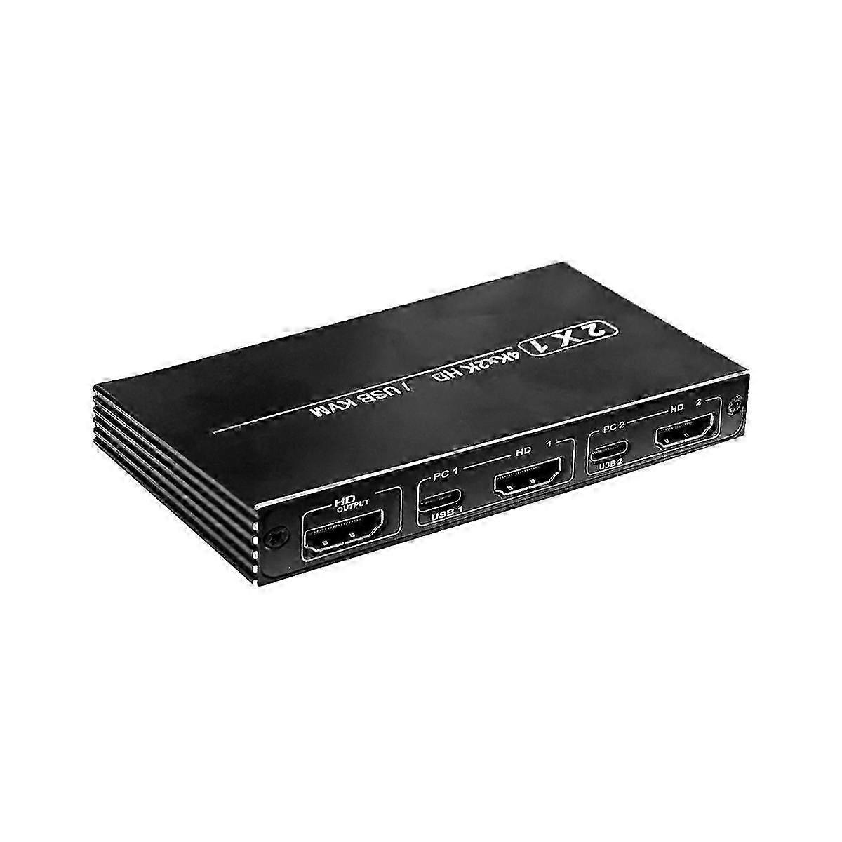 4K 2 in 1 Out Quick Video Switcher for Computer, TV, Projector with Fast Monitor Switching