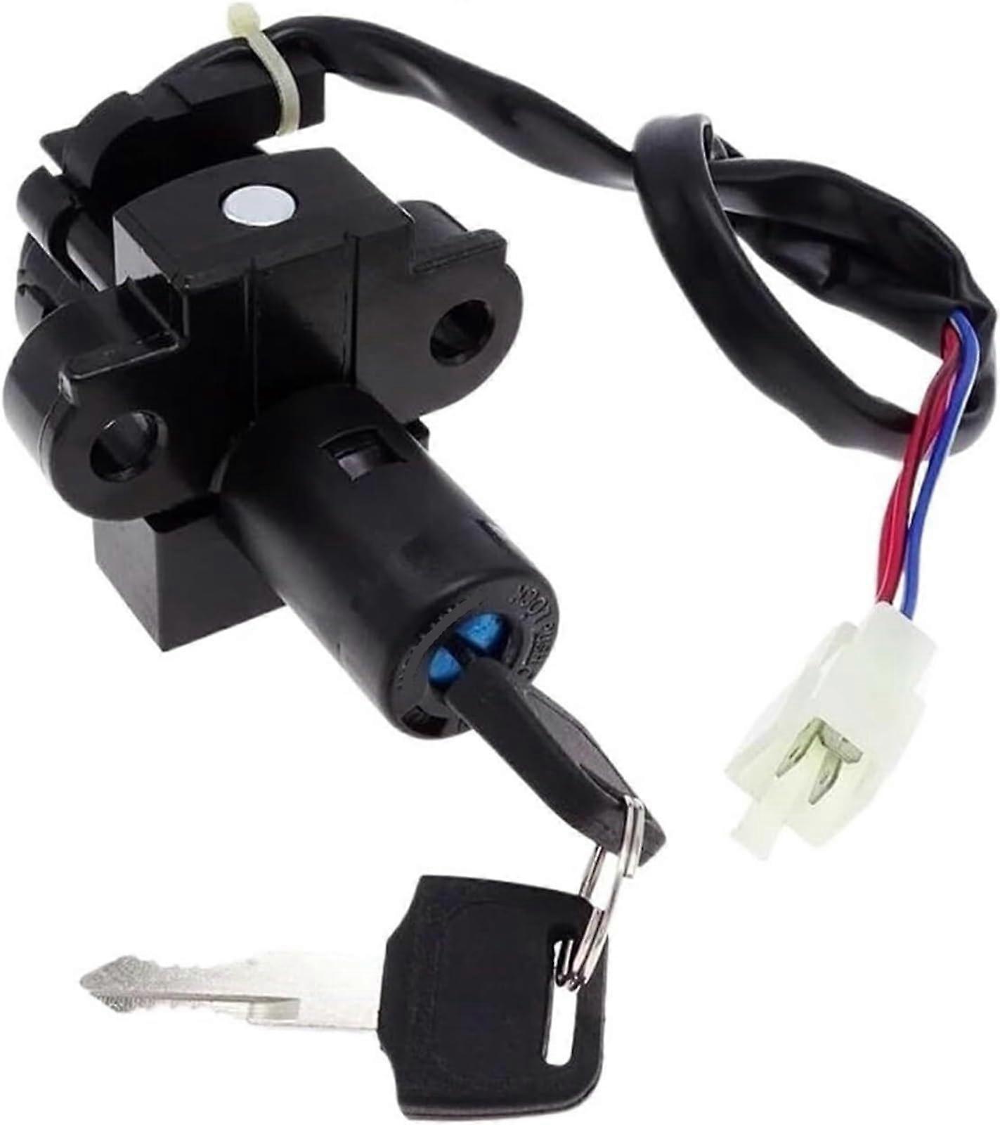 Key Switch Motorcycle Ignition Lock Set with 2 Keys and 3 Wires for XRV750 Africa Twin 1993-2000 Model