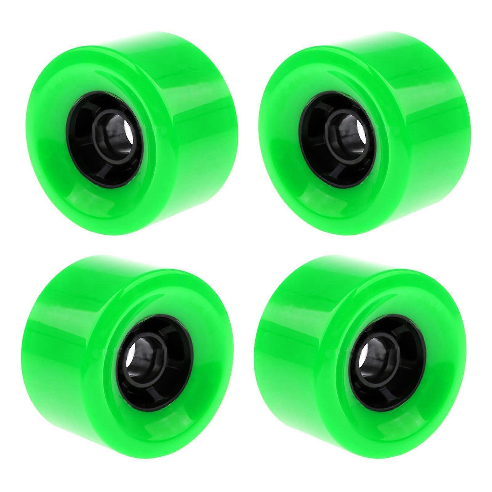 Longboard Wheels with Bearings, PU Skateboard Replacement Wheels, 70mm Size, Compatible with All Skateboard Styles