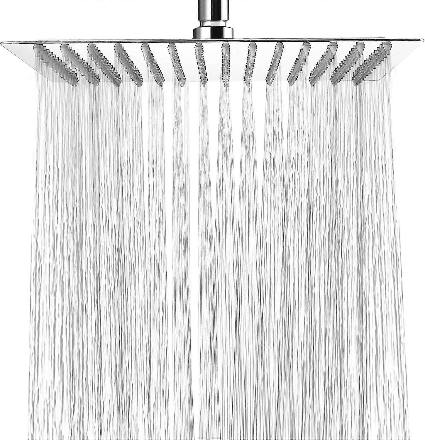 Cabeça de chuveiro quadrada de spray superior grande de 8 polegadas 304 aço inoxidável forte alta pressão