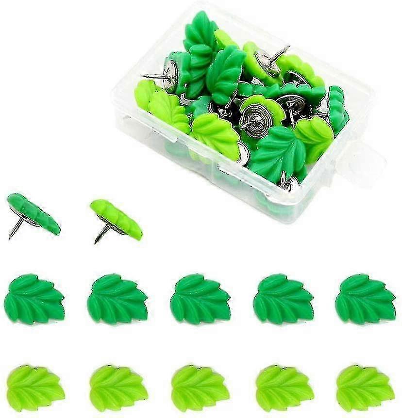 20個の装飾的な押しピンかわいい壁の鋲緑の葉のコルクボードの家とオフィスのための創造的な画鋲