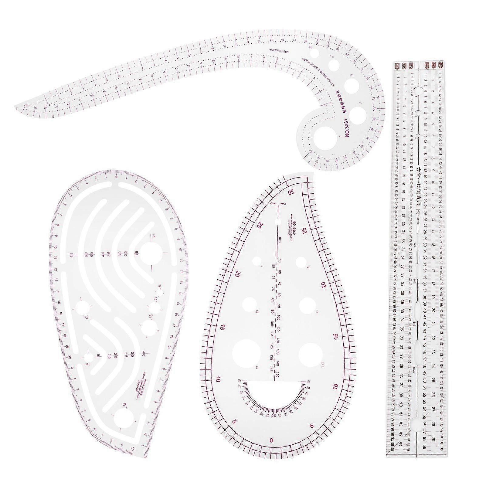 MultiPurpose Quilting Cutting Ruler Clothing Drawing Template Curve Measurement Tools