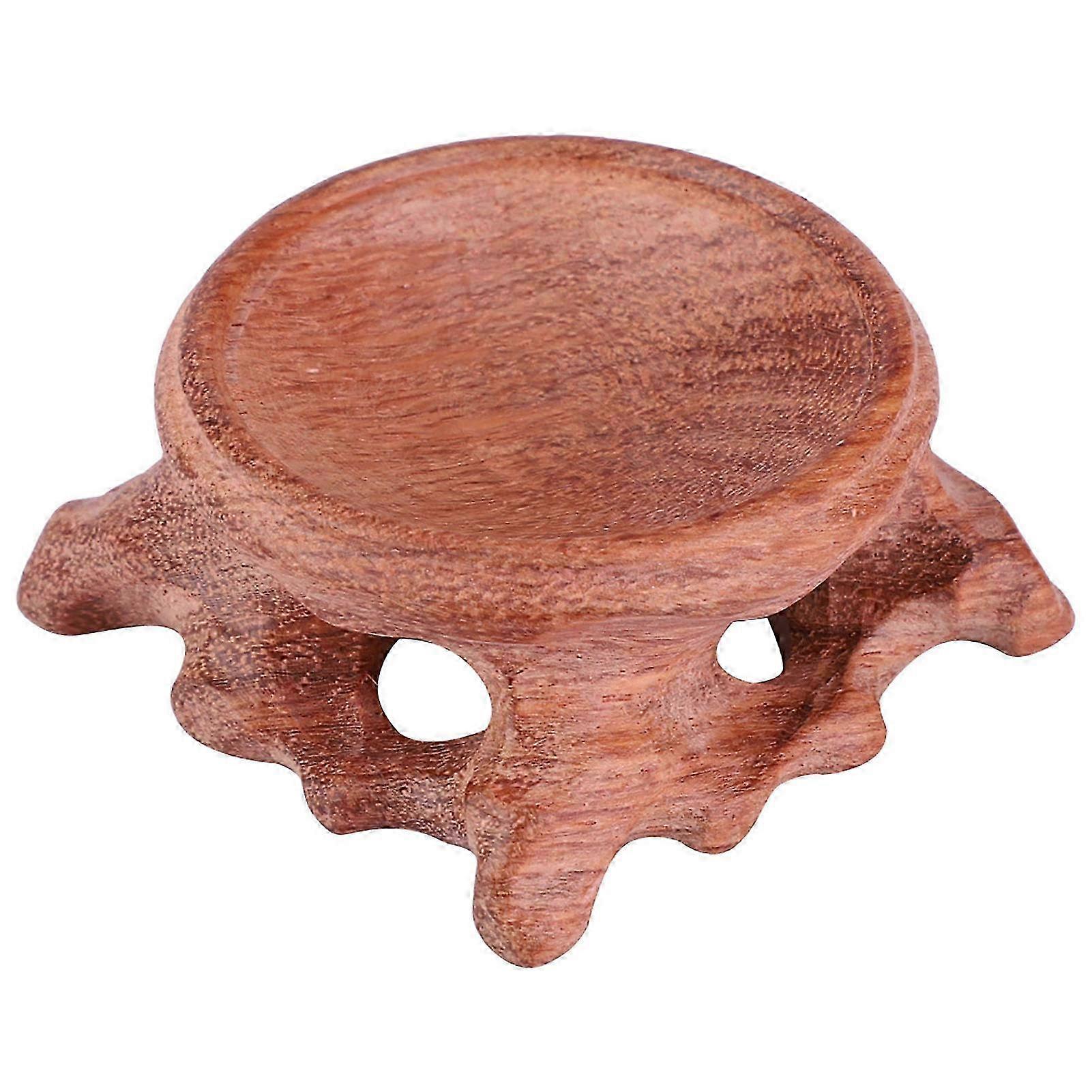 Elegant Crystal Ball Display on Solid Wood Base with Gourd Egg Carving (Rosewood)
