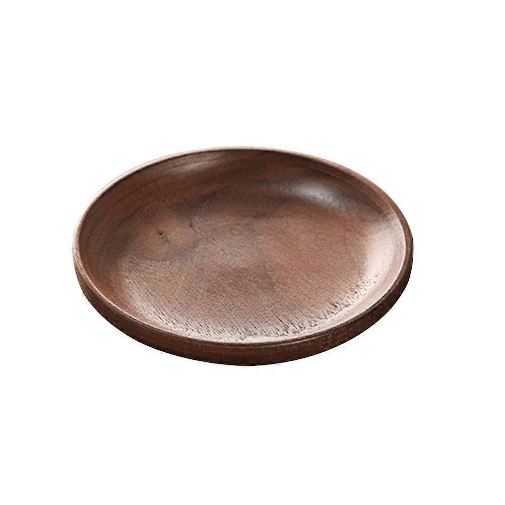 Chips And Dip Serving Dish Rustic Round 13x13x2cm Brown Black Walnut Wood 1Pack