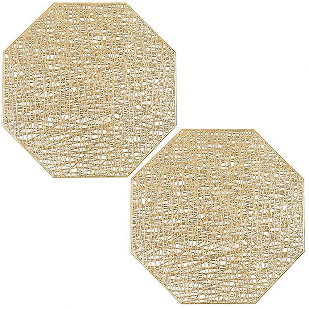 Set de table décoratif octogonal doré isolant pour la table (lot de 2)