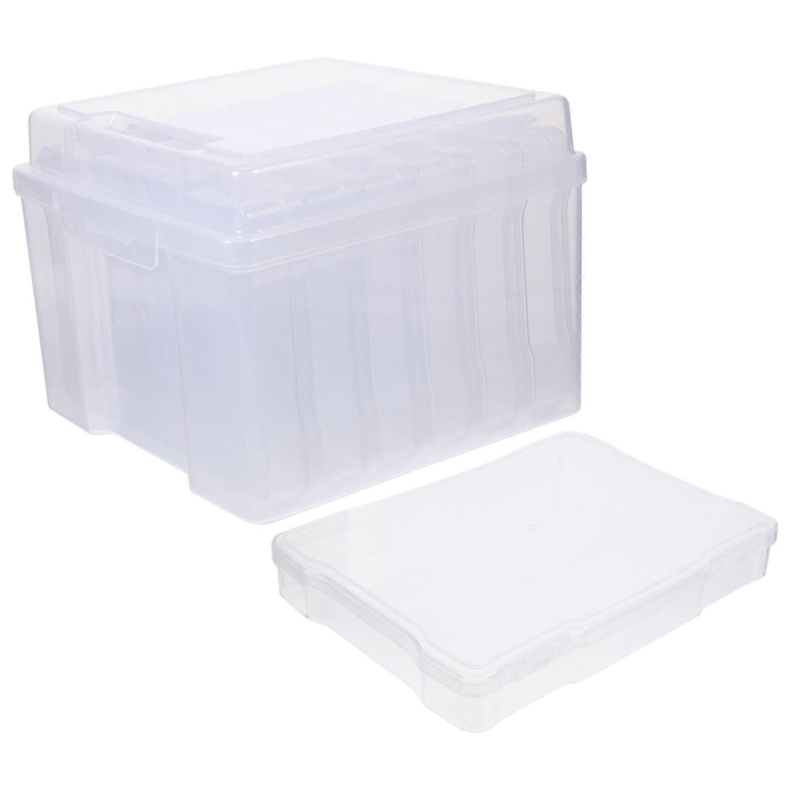 Storage Organizer Cases Multi Purpose Photo Keeper Box Transparent 21.5X20cm 1Set