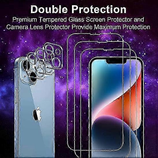 3 Pack Screen Protector for iPhone 15 Pro Max/ 15 Ultra + 3 Pack Camera Lens Protector Case Friendly