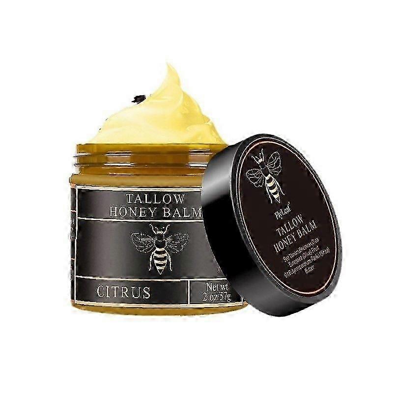 Tallow and Honey Balm for Face, Beef Tallow for Skin, 100% Organic Grass-Fed Beef Tallow & Raw Wild Honey, All-Natural Moisturizer for Dry & Sensitive