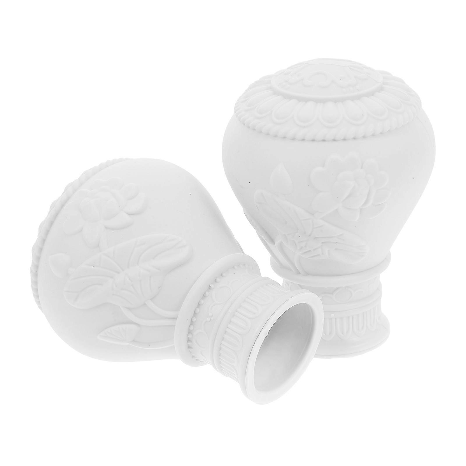 Curtain Rod Ends Only Elegant Design Secure Fit Window Decor Round Shape Simple Style 2Pcs