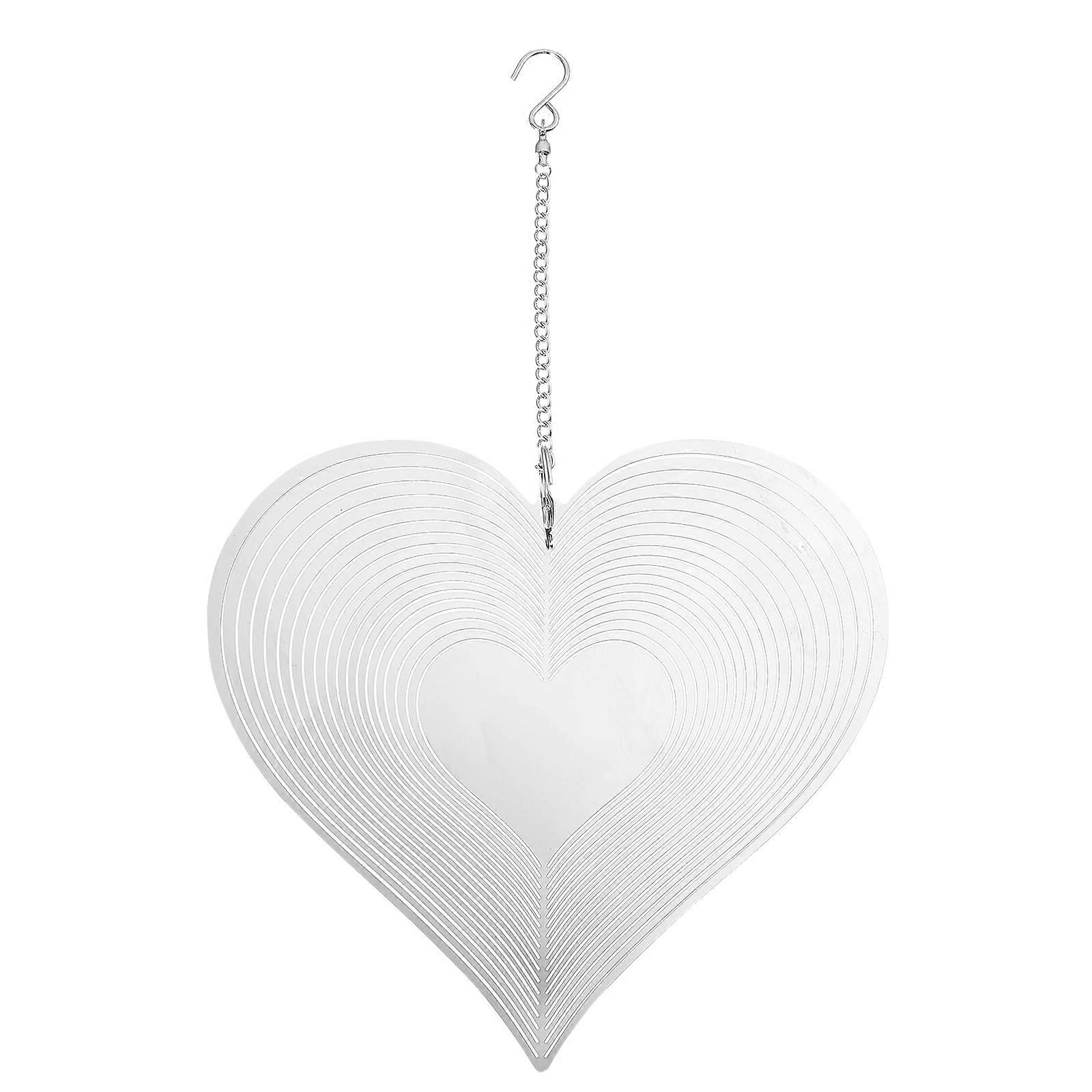 Chic Heart Shape Metal Wind Chimes 2pcs Delicate Hanging Decor