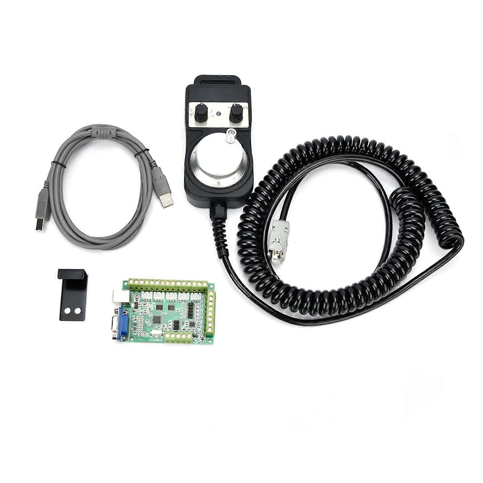 Green 5 Axle MACH3 USB Interface Board CNC Motion Control Card No Stop Handwheel
